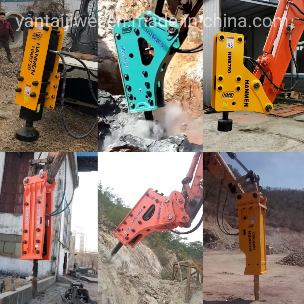 Construction Machinery Hydraulic Rock Breaker Hmb1350 Sb70 Silenced Box Type Hmb / OEM Acceptable 18-25 Tons Rock Hammer