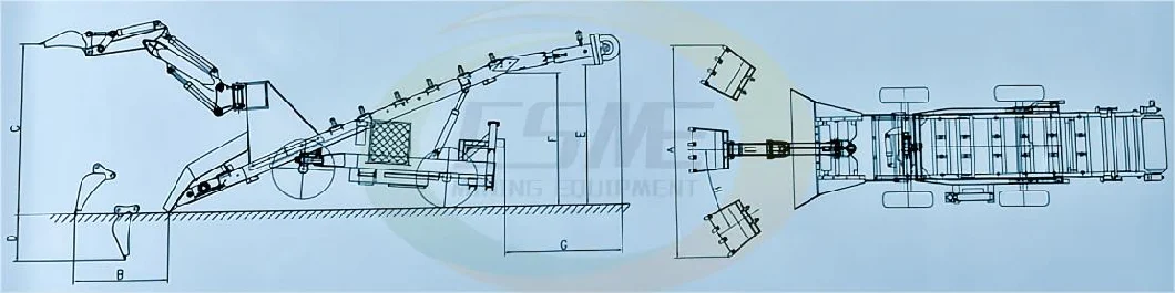 Underground Mining Wheel Crawler Grilled Slag Machine/Mucking Loader for Coal Mine